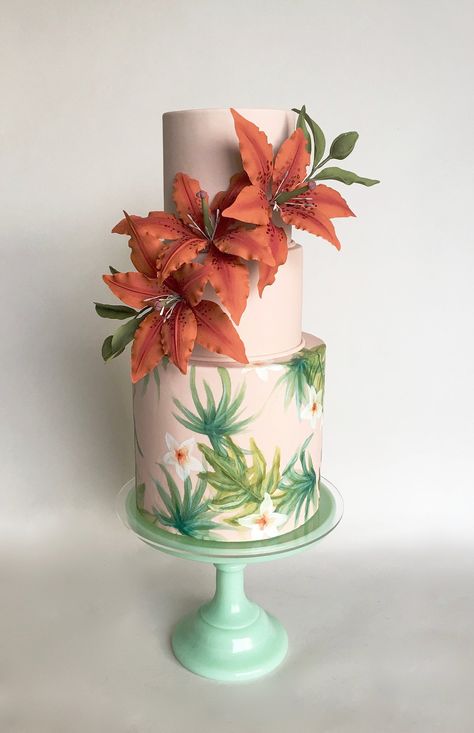 Fine Art Wedding Cakes — Honey Crumb Cake Studio | Seattle Bakery | Custom Cakes | Wedding Cakes Night Cake Ideas, Havana Nights Cake, Robin Egg Blue Wedding, Havana Nights Party Theme, Havana Nights Theme, Wedding Cake Peach, Watercolor Wedding Cake, Havana Nights Party, Square Wedding Cakes