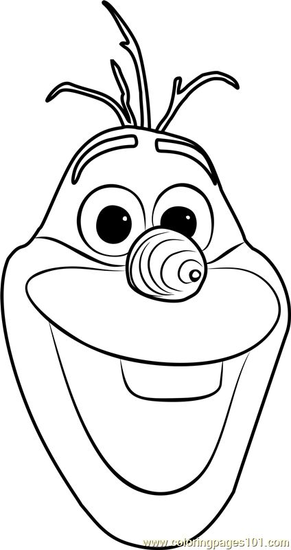 Olaf Face Coloring Page for Kids - Free Frozen Printable Coloring Pages Online for Kids - ColoringPages101.com Olaf Face, Olaf Craft, Olaf Drawing, Sven Frozen, Face Coloring, Frozen Printables, Frozen Crafts, Olaf Snowman, Frozen Coloring Pages