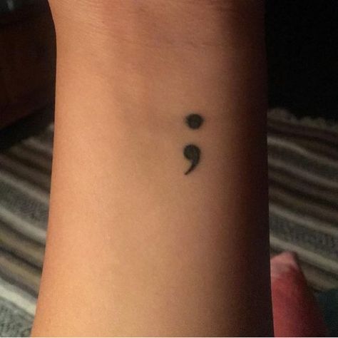 Semicolon Tattoos Meaning & 77+ Designs with History | 2021 Small Tats Ideas, Semi-colon Tattoo Stick And Poke, Ankle Stick And Poke Tattoo, Tatoos Woman Ideas, Tattoo Preparation, Semicolon Tattoo Ideas, Semi Colon Tattoo, Semicolon Tattoo Meaning, Semicolon Tattoos