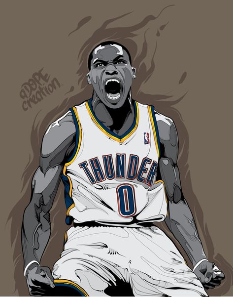 Russell Westbrook 'Intensity' Illustration Russel Westbrook, Okc Thunder Basketball, Basketball Tattoos, Nba Artwork, Thunder Basketball, Nba Basketball Art, Kobe Bryant Wallpaper, Nba Art, Okc Thunder