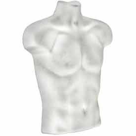 Azar Displays 900518-WHT Plastic Male Torso For Pegboard/Slatwall, 22.75" High, White ,1 Piece Slatwall Accessories, Pegboard Accessories, Male Torso, Vacuum Forming, Plastic Organizer, Body Figure, Easy Packing, Store Fixtures, Elements Of Style