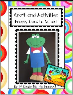 Back to School Crafts $3 Froggy Goes To School Activities, Super Simple Crafts, School Activities Kindergarten, Froggy Goes To School, Beginning Kindergarten, September Projects, Active Learning Classroom, Beginning Of Kindergarten, School Library Displays