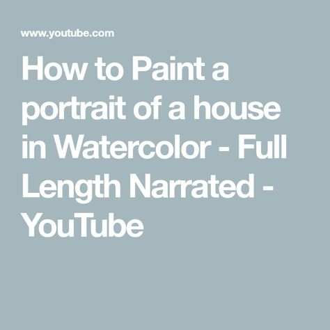 Portrait Painting Tutorial, Paint A Portrait, House Portrait Painting, Watercolor House Painting, Portrait Tutorial, Watercolor House, Watercolor House Portrait, House Portrait, Watercolour Inspiration