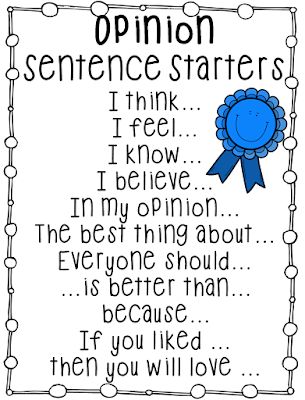 First Grade Wow: Welcome 2015 and....Opinion Writing Persuasive Writing Sentence Starters, Opinion Writing Sentence Starters, Opinion Sentence Starters, Persuasive Texts, Writing Starters, Lucy Calkins, Second Grade Writing, 5th Grade Writing, Third Grade Writing