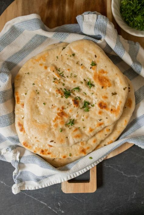 Sourdough Flatbreads - sarahtherese.co Sourdough Flatbread Recipe, Quick Flatbread, Flatbread Sandwiches, Easy Flatbread, Garlic Herb Butter, Gf Bread, Garlic Herb, Herb Butter, Sourdough Starter