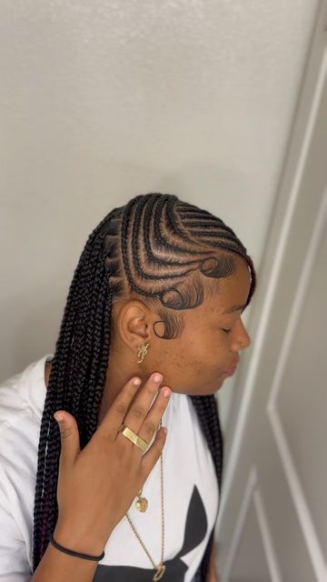 STS STYLING TRO 💕 on Instagram: "Lemonade w knotless 😮‍💨😍 #eplorepage #hairstylistlb #knotlessbraids #lemonadebraids #redhead" Lemonade Tribals With Knotless Braids Boho, Knotless Box Braids With Lemonade Braids, Knotless Braids With Lemonade Braids, Curly Lemonade Braids, Lemonade X Knotless Braids, Lemonade With Knotless Braids, Lemonade Bohemian Braids, Lemonade Braids And Knotless Braids, Lemon Knotless Braids