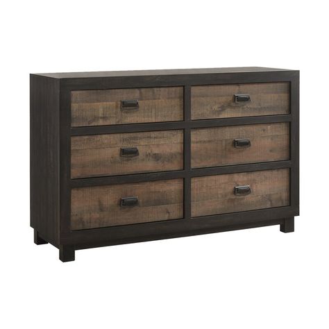 Gracie Oaks Llewellyn 6 Drawer Double Dresser | Wayfair Furniture Dresser, Walnut Dresser, Bedroom Dresser, Bedroom Panel, Bedroom Furniture Dresser, Double Dresser, Panel Headboard, 6 Drawer Dresser, Bedroom Dressers