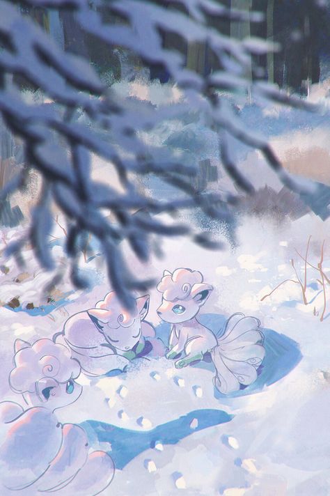 Alolan Vulpix Art, Vulpix Art, Nerdy Wallpaper, Alolan Ninetales, Ice Pokemon, Alolan Vulpix, Japanese Wallpaper Iphone, Pokemon Backgrounds, Cute Pokemon Wallpaper