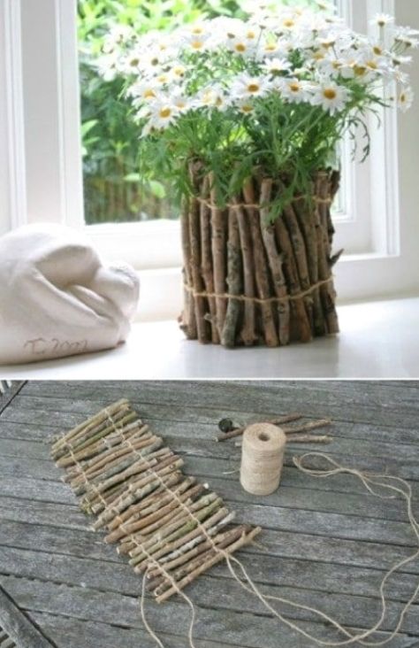 Crafts With Sticks And Twigs, Crafts With Sticks, Alpine Plants, Home Decor Crafts, Garden Types, Diy Simple, Diy Cups, Home Decor Projects, Household Furniture