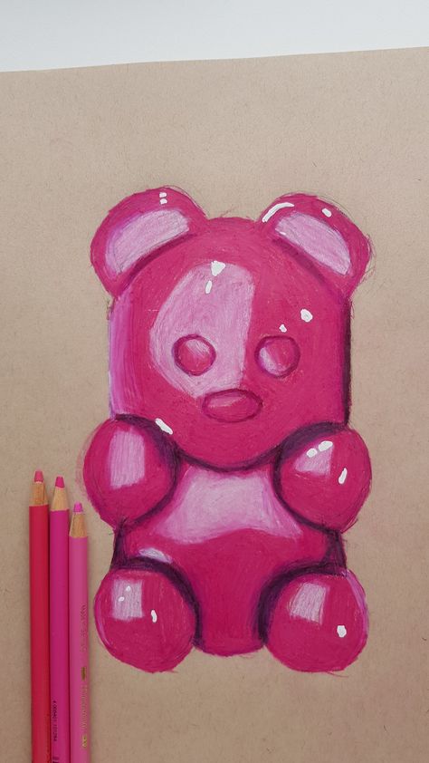 Realistic Gummy Bear Drawing, Drawing Prismacolor Ideas, Colorful Drawing Ideas Easy, Easy Things To Draw With Colored Pencils, Prismacolor Drawing Ideas Easy, Drawing Ideas Coloured Pencil, Drawings Ideas With Color, Realistic Drawings Colour, Prisms Color Drawings