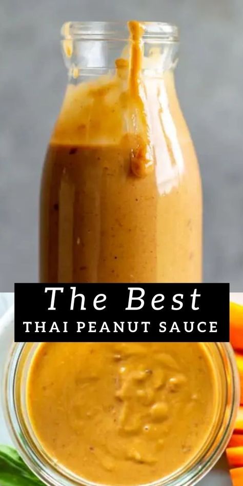 Peanut Sauce Recipe, Thai Peanut Sauce, Homemade Sauce Recipes, Peanut Noodles, Salad Dressing Recipes Homemade, Thai Peanut, Asian Sauce, Best Thai, Chicken Satay