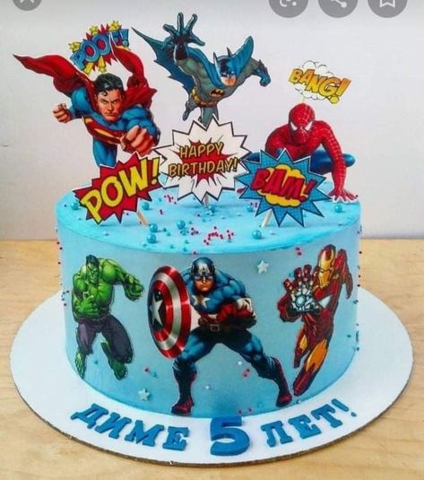 Avengers Cake Design, Marvel Birthday Cake, Superhero Cake Toppers, Marvel Avengers Cake, Cake Designs For Boy, Marvel Cake, 5th Birthday Cake, Superhero Birthday Cake, Avengers Birthday