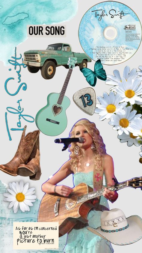 taylor swift debut! 🩵 Taylor Swift 2006 Aesthetic, Our Song Taylor Swift, Taylor Painting, Debut Taylor Swift, Debut Taylor, Ears Tour, Taylor Swift 2006, Taylor Swift Debut, Mary's Song