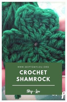 Easy Crochet Shamrock Pattern, Shamrock Applique Pattern, Crochet Shamrock Applique Free Pattern, Free Shamrock Crochet Pattern, Crocheted Shamrocks Free, Crochet Shamrocks Free Patterns, Crochet Shamrock Free Pattern Simple, Shamrock Crochet Pattern, St Patrick Crochet Patterns Free