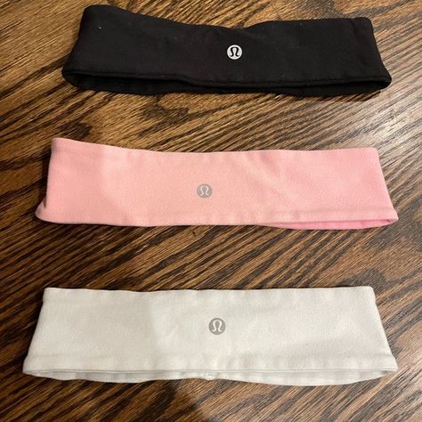 lulu lemon headband pack in great condition! Pink black and white!! One size!! Lulu Lemon Headbands, Lulu Headband, Lululemon Accessories, Lululemon Girl, Workout Headbands, Lemon Head, Extra Accessories, Expensive Things, School Bag Essentials