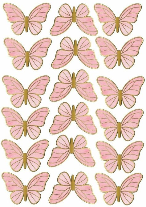 Gold Butterfly Cake, Butterfly Cupcake Toppers, Diy Cake Topper Birthday, Ribbon Flowers Bouquet, Butterfly Cutout, Candy Bouquet Diy, Butterfly Cupcakes, Butterfly Cake Topper, Butterfly Cake