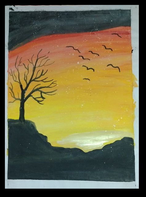 Easy Evening Scenery Painting Scenery Paintings, Canvas Painting, Canvas, Art