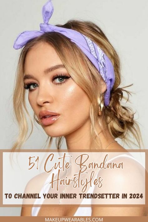 Stylish and Fun Bandana Hairstyles to Elevate Your Look Cute Ways To Wear Bandanas Hairstyles, Handkerchief In Hair, How To Style A Bandana, Hairstyles With A Headband, Ways To Wear Bandanas, Cute Bandana Hairstyles, Bandana Hairstyles For Long Hair, Cute Bandana, Bohemian Hairstyles