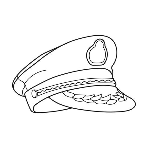 Captain Hat Drawing, Captain's Hat, Jungle Hat, Hat Drawing, Girl Guide, Drawing Cartoon, Girl Guides, Illustration Sketches, Drawing For Kids