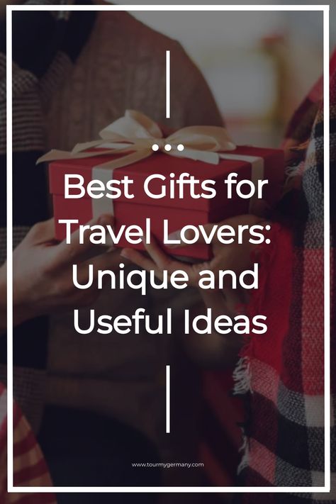 Best gifts for travel lovers: unique and useful ideas, with two people exchanging a wrapped present. Gifts For Travelers Women Ideas, Gifts For People Who Travel, Meaningful Presents, Travel Presents, Travel Gift Ideas, Gifts For Travelers, Unique Travel Gifts, Gift For Traveler, Useful Ideas