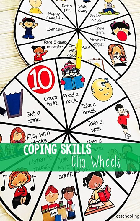 FREE behavior management clip wheel for kids to develop social skills and learn how to cope with big emotions. Great for the classroom or at home! Coping Skills For Kids, Skills For Kids, Emotions Activities, Social Emotional Activities, Behaviour Strategies, Social Skills Groups, Teaching Social Skills, Social Emotional Development, School Social Work