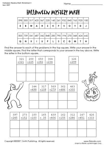 Halloween Maths, Halloween Multiplication, Halloween Math Worksheets, Math Logic Puzzles, Math Mystery Picture, Halloween Math Activities, Math Mystery, 4th Grade Math Worksheets, Maths Worksheets