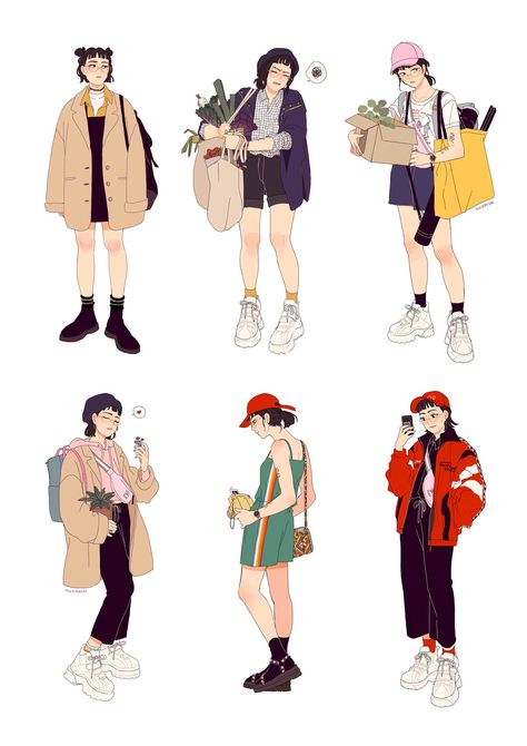 Art Outfits, Fashion Design Sketches, New Edition, Girl Stickers, Girls Cartoon Art, Character Outfits, Art Clothes, Anime Outfits, Cartoon Art Styles