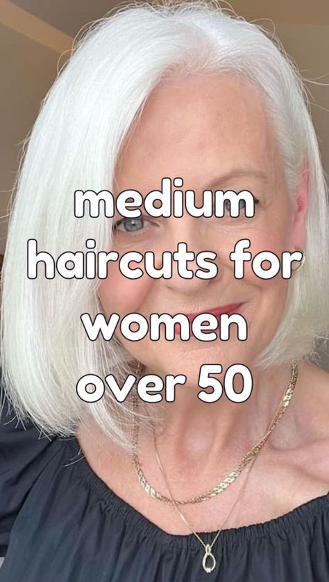 Here are some of the best medium length haircuts for older women over 50 Medium Length Gray Hair Over 50, Shoulder Length Hair Styles For Women, Best Medium Length Haircuts, Cute Medium Length Hairstyles, Hairstyles For Seniors, Silver White Hair, Medium Length Haircuts, Grey Hair Over 50, Haircuts For Older Women