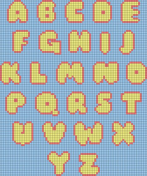 Pixel Art Letters, Crochet Classes, Cross Stitch Fonts, Graph Crochet, Cross Stitch Letters, Graph Paper Art, Pixel Crochet, Crochet Design Pattern, Tapestry Crochet Patterns