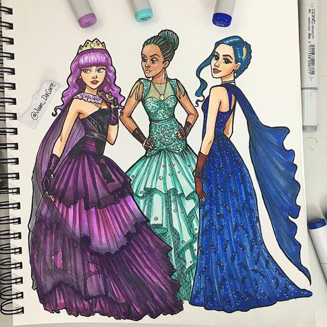 12.1k Likes, 283 Comments - Juan Da Corte (@juan_dacorte) on Instagram: “Listo mi nuevo dibujo de #Descendientes2  que les parece?? ✍ Whats my name whats my name??? jeje…” Descendants Fanart, Descendants Pictures, Descendants Costumes, Mal Descendants, Descendants 4, Disney Descendants Movie, Descendants Characters, Disney Channel Descendants, Disney Descendants 3