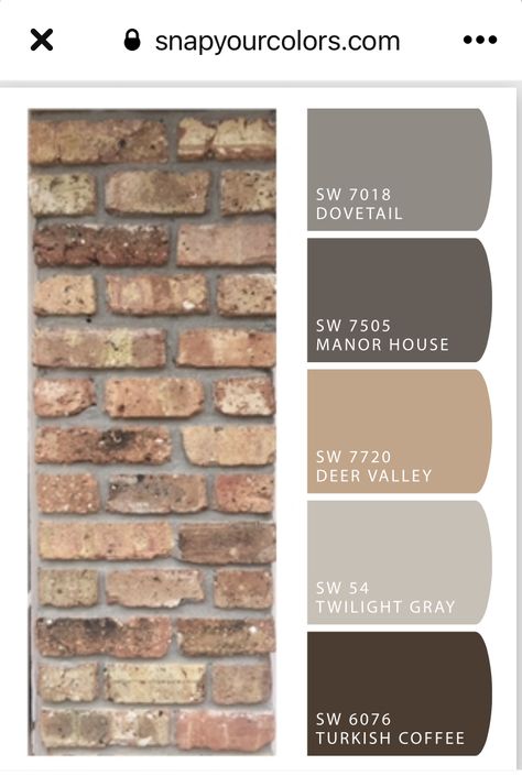 Siding Colors With Brown Brick, Brown Brick And Siding Exterior Combinations, Masonry Exterior House, Paint Colors That Complement Brown Brick, Brown Brick House Exterior Color Schemes Vinyl Siding, What Color To Paint Front Door With Brown Brick, Paint Colors For Brown Brick, Exterior Paint Colors With Brown Brick, Salmon Brick House Exterior Color Schemes