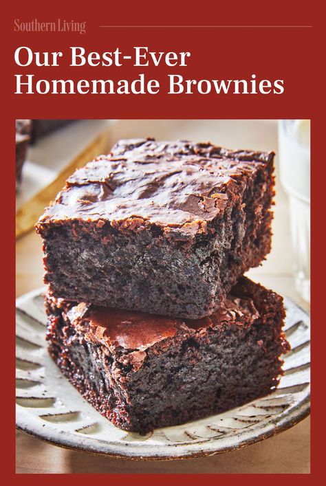 Fudgy, rich brownies don't just come from bakeries—they can be made at home. The issue with most brownies is that they end up too cakey, or too fudgy, and not chocolatey enough. After years of perfecting it, this recipe yields perfect moist-in-the-center, crackle-topped, rich chocolate homemade brownies.Learn how to make these easy homemade brownies from scratch. #recipes #brownies #bestbrownies #dessert #homemadebrownies Cakelike Brownies Recipe Homemade, Moist Chocolate Brownies Recipe, Home Made Brownies Recipe, Moist Brownies From Scratch, Moist Brownie Recipe, Easy Brownies From Scratch, Easy Delicious Brownies, Home Made Brownies, Homemade Brownies From Scratch