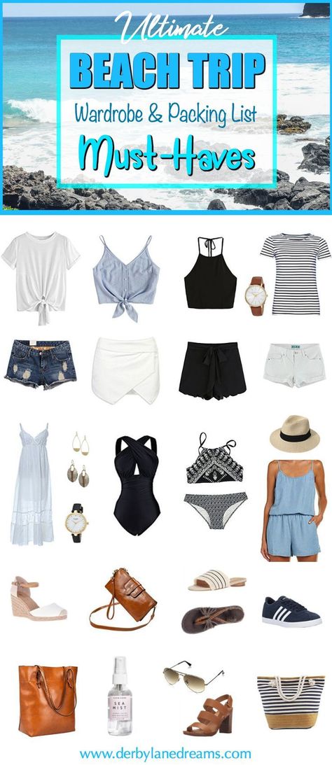 Spring Break Packing List Must-Haves!  This Beach Trip Wardrobe and Packing List and Free Printable are perfect for College, a Spring Break Beach Trip, and any Beach Vacation or Family Vacation. I've included my Free Printable Packing List so you can print-out and make sure you pack everything!  #spring #vacation #style #beach #summer #womensfashion #love #beautiful #cute #printable #blog #blogger #fitness #yoga #exercise #health Beach Trip Packing List, Spring Break Outfits Beach, Spring Break Packing List, Spring Break Packing, Beach Trip Packing, Beach Vacation Packing, Beach Vacation Packing List, Spring Break Beach, Beach Packing