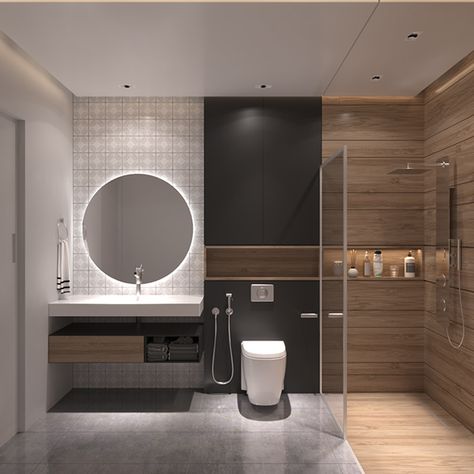 Residential Bathroom Design, Luxury Bathroom Interior Design Modern, Bathroom Contemporary Design, Modern Minimalist Bathroom Design, Minimal Toilet, Contemporary Bathroom Ideas, Architecture Bathroom Design, Minimalist Toilets, Residential Bathroom