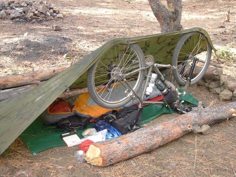 Bikepacking Tarptent Build (PIC Heavy) Bicycle Crafts, Camp Photos, Bikepacking Gear, Bicycle Camping, Touring Bicycles, Bicycle Travel, Bike Camping, Bushcraft Camping, Cycling Touring