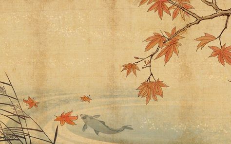 Japanese Painting Wallpaper | Japanese Art Wallpapers - Wallpaper Cave Wallpapers Paintings, Koi Wallpaper, Painting Desktop, Painting Wallpapers, Wallpaper Painting, Japanese Background, Asian Wallpaper, Kubo And The Two Strings, Japan Graphic Design