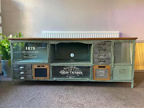 Industrial style metal and wood TV unit Wood Tv Unit, Wood Tv, Tv Unit, Industrial Style, The Unit, Tv, Wood, Quick Saves