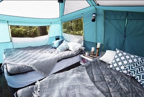 Glamping Ideas Rv Camping, Camping Trip Essentials, Campsite Setup, Tents Camping Glamping, Family Glamping, Rv Camping Trips, Glamping Ideas, Camping Inspiration, Camping Set Up