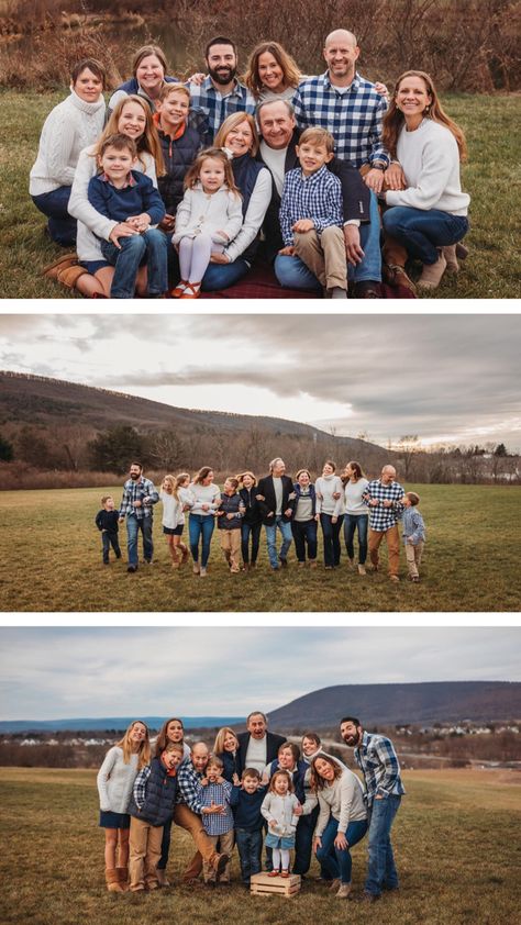 Large Family Photo Shoot Ideas, Large Family Pictures, Large Family Photography, Extended Family Pictures, Large Family Portraits, Photo Shoot Inspiration, Large Family Poses, Extended Family Photography, Family Photo Colors