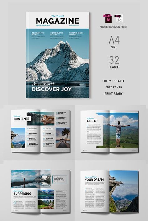 Travel Magazine Template 10, #Template, #AD, #Magazine, #Travel, #ad Alumni Magazine Design, Travel Magazine Cover Ideas, E Magazine Layout Design, City Magazine Cover, Magazine Layout Design Travel, Magazine Photo Layout, Travel Catalogue, Photography Portfolio Layout, Travel Magazine Design