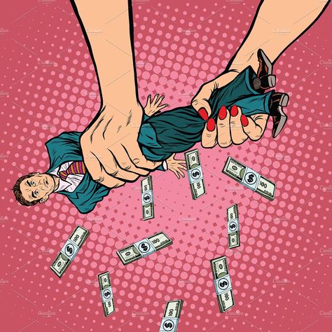 Female hands squeeze men money by studiostoks on @creativemarket Retro Vector Illustration, Female Hands, Deep Art, Retro Vector, Dope Art, Mood Pics, Cartoon Art, Art Wallpaper, Comic Art