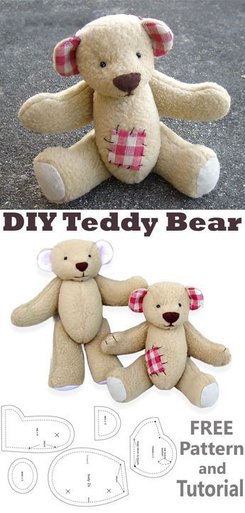 DIY Teddy Bear Tutorial & Pattern Free Stuffed Animal Sewing Patterns For Beginners, 2 Piece Teddy Bear Pattern, Teddy Bear From Old Shirt Pattern, Teddy Bear Head Pattern, Stuffed Animals From Old Clothes, Quilted Teddy Bear Pattern, Free Printable Teddy Bear Pattern, Fabric Teddy Bear Pattern Free, Pattern For Memory Bear Free