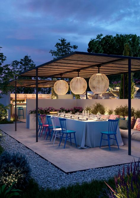 Garden lights: bright ideas for summer – The Irish Times Outdoor Pendant Lighting, Outdoor Patio Lights, Patio Lighting, Outdoor Pendant, Luminaire Design, Semi Flush Mount, Mediterranean Style, Outdoor Ceiling Lights, Led Ceiling