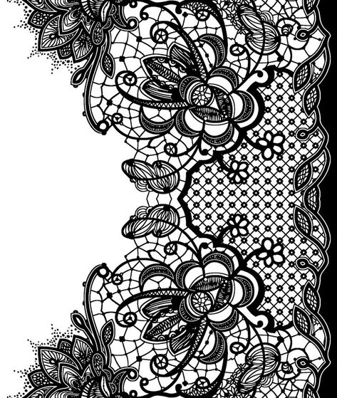 Flower Lace Tattoo, Outline Flower, Photoshop Inspiration, Lace Stencil, Lace Drawing, Canvas Bag Design, Japan Tattoo Design, Blackwork Patterns, Color Drawing Art