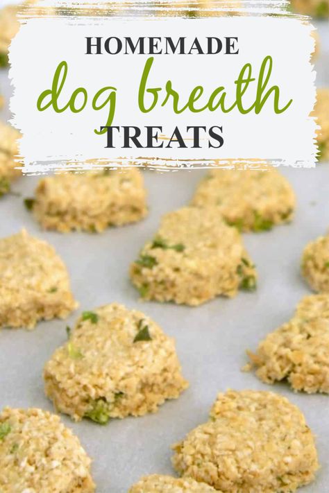 Homemade Dehydrated Dog Treats, Dog Breath Treats Homemade, Homemade Dog Treat Recipes Vet Approved, Homemade Dog Treats For Teething, Dog Friendly Icing Recipe, Dog Baked Goods, Diy Dog Breath Treats, Homemade Dog Treats For Fresh Breath, Diy Dog Teeth Cleaning Treats