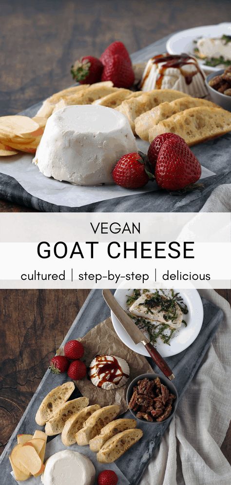 Vegan Goat Cheese Recipe, Vegan Goat Cheese, Tofu Cashew, Vegan Swaps, Cheese Log Recipes, Witchy Party, Vegan Cheese Substitute, Salads Appetizers, Vegan Staples