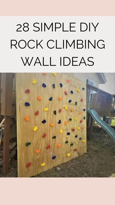 If you are passionate about climbing or have always wanted to learn how to rock climb, then you must check out these DIY Rock Climbing Wall ideas. It doesn't take much to set up a wall in your home, so if you are ready to learn how to climb, then this is the project for you! Diy Rock Climbing Wall, Paint With Texture, Playground Backyard Diy, Kids Rock Climbing, Diy Climbing Wall, Climbing Wall Kids, Kids Climbing Frame, Home Climbing Wall, Indoor Climbing Wall