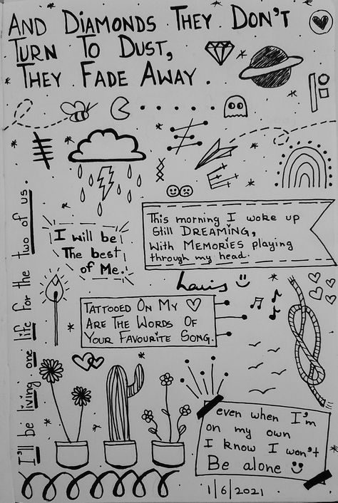 Doodles For Notebook Cover, Gay Doodle Art, Song Doodles Lyric Art, Word Doodles Writing, Music Doodles Aesthetic, Song Lyric Drawings, Song Doodles, Spiritual Doodles, English Doodles