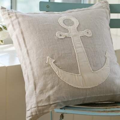 Anchor Pillow, Deco Marine, Beach Pillows, Sewing Pillows, Linen Throw Pillow, Linen Throw, Pillow Collection, Cotton Throw Pillow, Beach Cottages