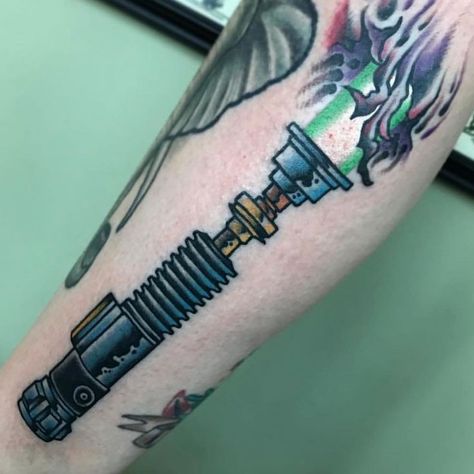 Luke Lightsaber Tattoo, Luke Skywalker Lightsaber Tattoo, Lightsaber Tattoos, Helm Tattoo, Mace Windu Lightsaber, Luke Lightsaber, Lightsaber Tattoo, Luke Skywalker Lightsaber, Skywalker Lightsaber